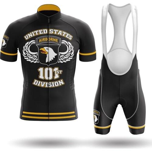 101st Airborne -Cycling Jersey Set Mens Summer Cycling Wear Mountain Bike Clothes Bicycle Clothing MTB Cycling Suit Quick Dry