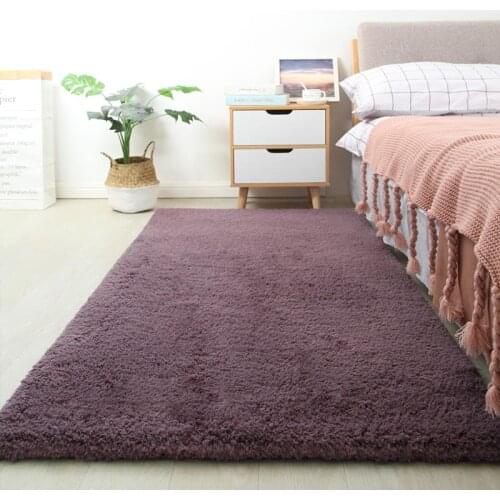 Carpet for living room modern fluffy rectangular bedroom carpets balcony white pink gray non-slip polyester carpet 140cm*200cm