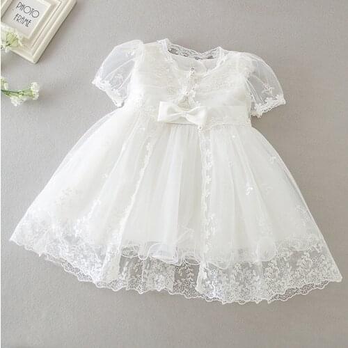 Baby Girl Dress Newborn 1 Year Girl Birthday Frocks Little Girl Lace Clothes Gown For Baptism Party Wedding L207