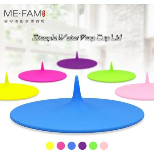 ME.FAM 3 Piece New 10cm Soft Silicone Cup Cover Steeple Drop Mug Lid Seal Anti-dust Glass Ceramic Plastic Water Cup Cap Reusable