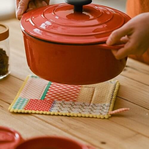 Creative Pattern Square/Oval Drink Coasters Pastoral Style Heat Resistant Pads Cute Cup/Pot Holder Cotton Tea Cup Mat Placemats