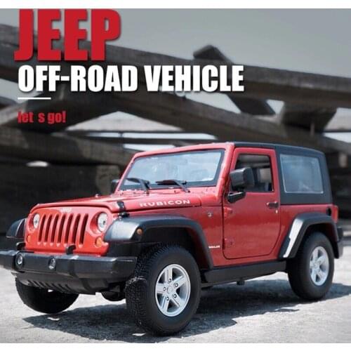1/24 Jeep Wrangler Rubicon Alloy Car Model Diecasts & Toy Metal Off-road Vehicles Car Model High Simulation Collection Kids Gift