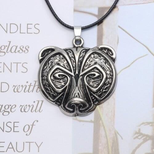 2020 Fashion Retro Punk Animal Bear Pendant Necklace Men And Women Hip Hop Black Bear Necklace Animal Leather Chain Jewelry New