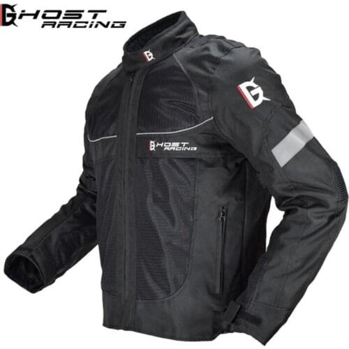 GHOST RACING Motorcycle Jacket Motorbike Riding Jacket Breathable For Motorcycle Summer Moto Clothing With Reflective Strip