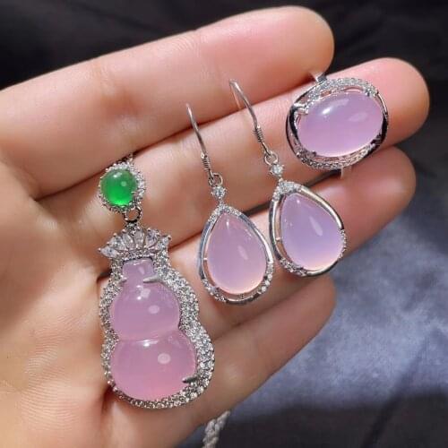 Celtic Knot Natural Amber Pendant Necklace Ring Set