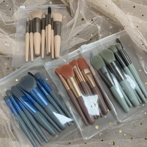 New 8pcs Mini Makeup Brush Set Super Soft Student Eye Shadow Brush Loose Powder Brush Highlight Brush and Other Makeup Tools