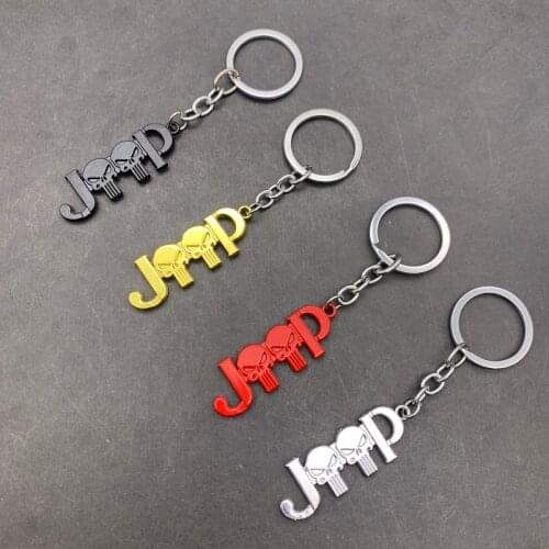 New Fashion Metal Skull Car Styling Keychain Key Rings For Jeep Renegade Wrangler Rubicon JK JL JKU TJ YJ CJ Grand Cherokee Comp