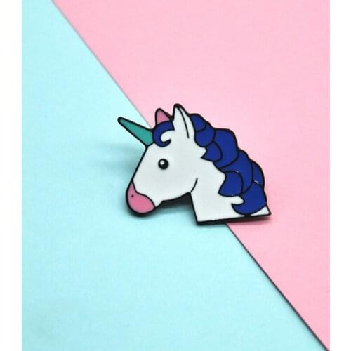 Fashion New Cartoon Color Cute Unicorn Brooch Creative Fun all-match Childrens Jewelry Badge Backpack Jewelry Gift to friend