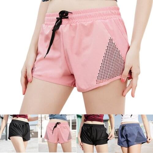 Newly Short Sports Pants Summer Quick-Drying Womens Running Fitness High Waist Yoga Shorts Hollow Pants