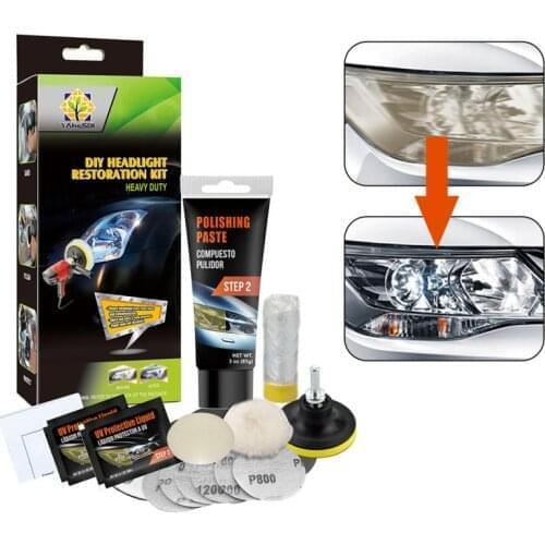 Professional Headlight Repair Kit DIY Headlight Brightener Car Care Repair Kit Head Lens Cleaning Tool