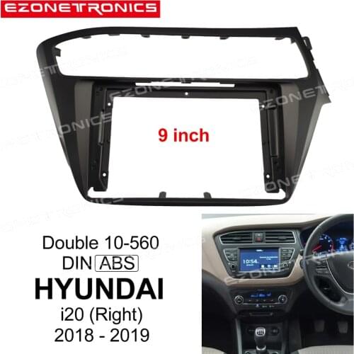 2Din Car DVD Frame Audio Fitting Adaptor Dash Trim Kits Facia Panel 9inch For Hyundai I20 Right 2018-19 Double Din Radio Player