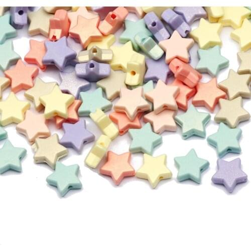 Mixed Colorful Stars Acrylic Spacer Beads 10mm Loose Spacer Beads For Jewelry Making Diy Charm Necklace Bracelet Accessories