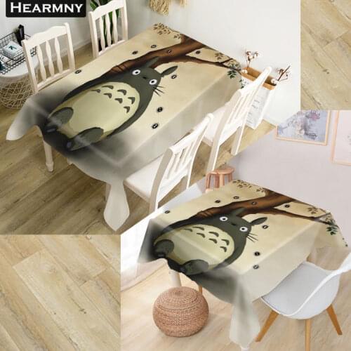 Customize 3D Tablecloth Totoro Oxford Cloth Dust-proof Rectangular Table Cover For Party Home Decor 100X140cm175x175cm