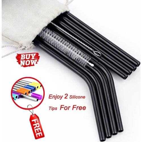 2/4/8Pcs Colorful Reusable Drinking Straw High Quality 304 Stainless Steel Metal Straw with Cleaner Brush Dropshipping VIP link