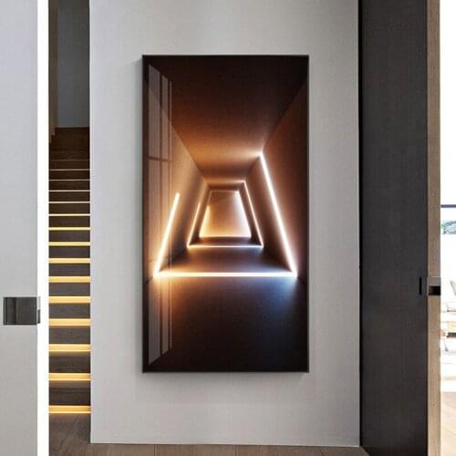 Modern Abstract Space Light Nordic Print Painting Wall Art Picture Poster on Canvas for Corridor Living Room Office Home Decor