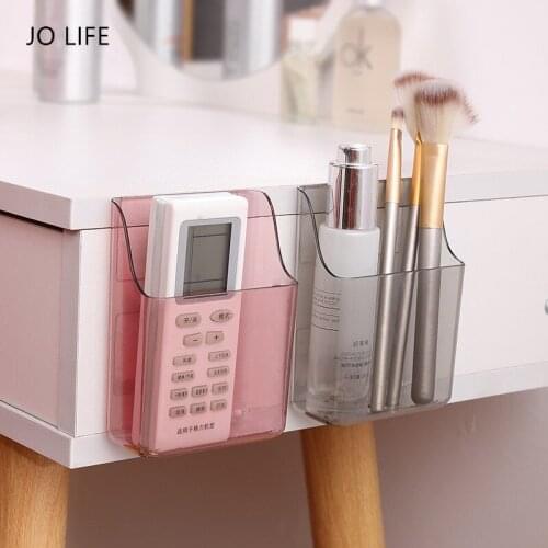 JO LIFE Wall Mounted Transparent Storage Rack Stationary Pen Holder Cosmetic Tools Kitchen Organizer Box