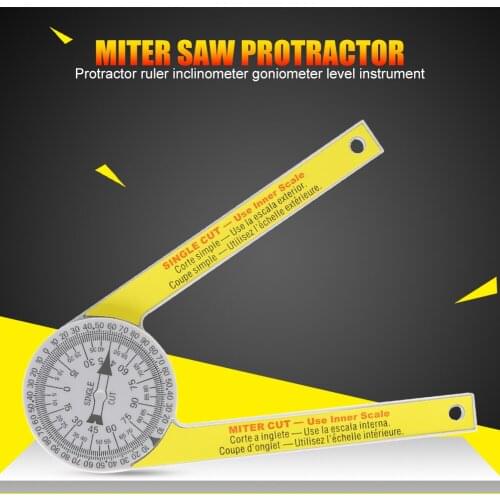 Miter Saw Protractor ABS Angle Finder Meter Miter Gauge Goniometer Digital Protractor Inclinometer Measuring Ruler with Pencil