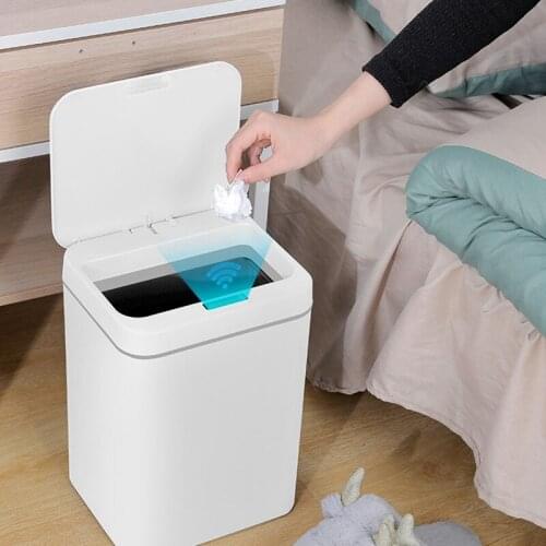 MLGB 16L Intelligent Trash Can Automatic Sensor Dustbin USB Charging Smart Electric Waste Bin Home Rubbish Can