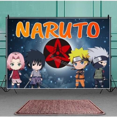 Narutos Party Photography Backdrop Cartoon Anime Figure Cloth Vinyl Background Wall Decoration Backdrop Birthday Supplies Gift
