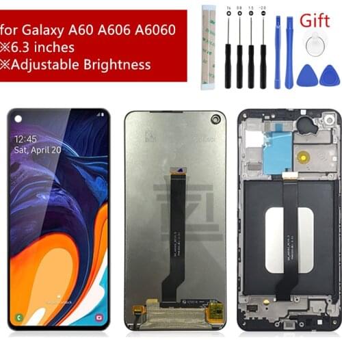 For Samsung Galaxy a60 LCD Display Touch Screen Digitizer Assembly +frame SM-A606F/DS SM-A6060 screen replacement repair parts