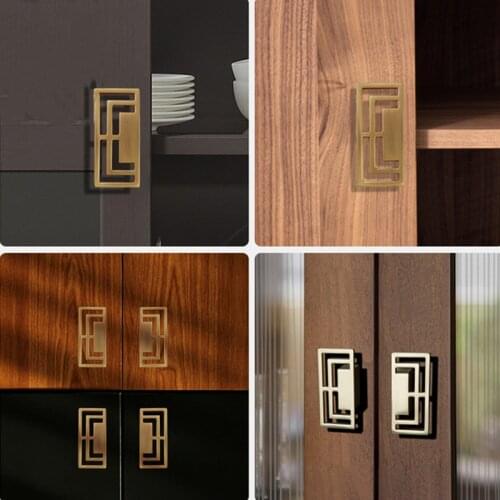 Cupboard Door Golden Chinese Style Handle Modern Contracted Cupboard Handle American Style Cabinet Wine Cabinet Drawer Handle