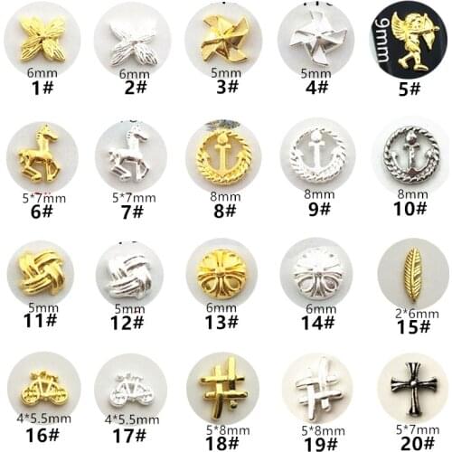 10pcs/lot Japan Korea 3D Nail Art Decorations Metal Kawaii Fancy Style Nail Parts Alloy Nail Accessory Charm Nail Supplies