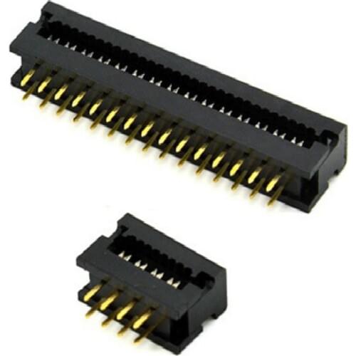 10pcs FD Connector Plug 2.54mm Pitch DIP 6 8 10 12 14 16 18 20 24 26 30 34 40 50Pin IDC Adapter Flat Cable 1.27mm