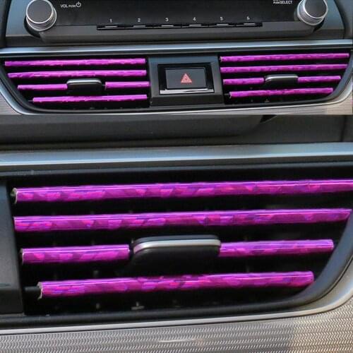 10Pcs Universal Car Vehicle Interior Air Outlet Vent Decorative Clip-on Strip
