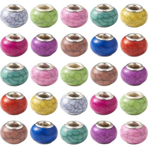 100pcs Acrylic Bead European Beads Large Hole Bead for Jewelry Making DIY Bracelet Necklace Finding 14x9.5mm Hole: 5mm