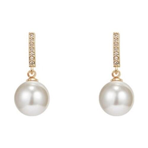 2Pairs 925 Silver Pin French Zircon Pearl Personality Temperament Drop Earrings Female Jewelry