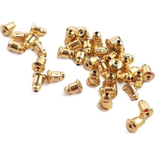 30PCS Silicone Ear Plug Diy Earrings Supplies 14k Gold Plated for Jewelry Making Supplies Findings Components Brass Accessories