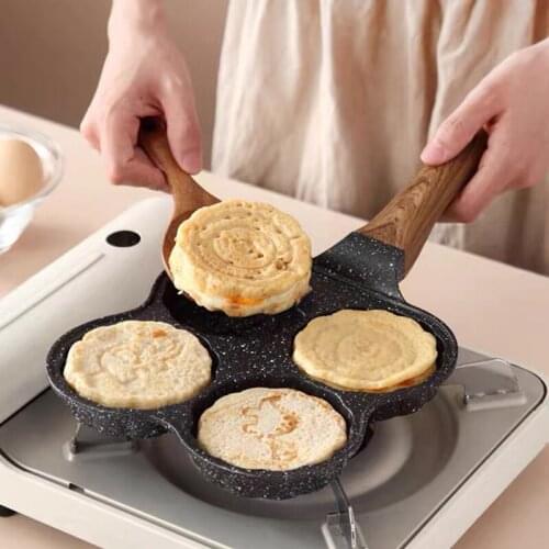 4-hole Omelet Pan Non-stick Animal Mold Pancake Pan Burger Eggs Ham PanCake Maker Frying Pans Breakfast Grill Cooking Pot