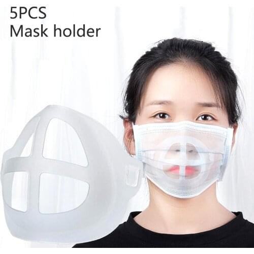 5pcs 3D Breathable Valve Mouth Mask Support Breathing Assist Mask Inner Cushion Bracket Food Grade PE Mask Holder