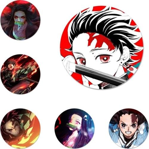 58mm Anime Demon Slayer Kimetsu no Yaiba Badge Brooch Pin Accessories For Clothes Backpack Decoration gift