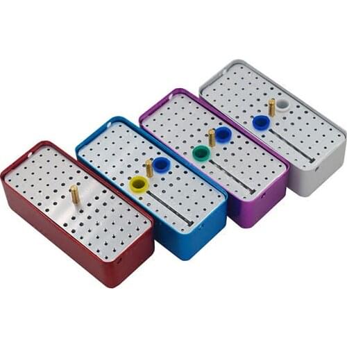 1pcs 72 Holes Dental Disinfection Box Autoclave Sterilizer Case Aluminum Burs Endo Files Holder Dentistry Tools