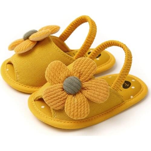 Newborn Infant Baby Girl Sandals Sunflower Shoes Cute Soft Princess Prewalkers Breathable Shoes Summer