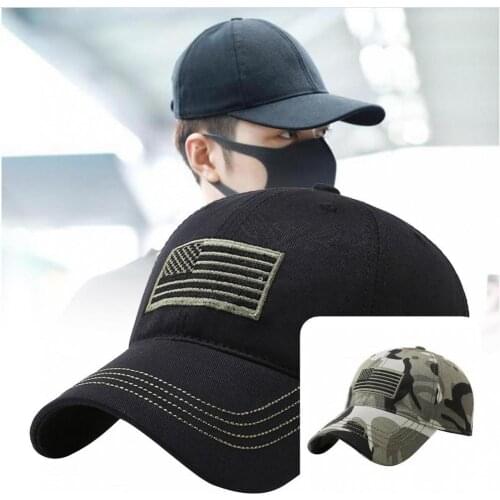 Dry Quickly Daily Costume Green Line USA Flag Camouflage Hat for Sports