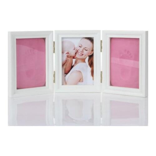 Baby Hand&Foot Print Hands Feet Mold Maker Baby Photo Frame With Cover Fingerprint Mud Set Baby Growth Memorial Gift