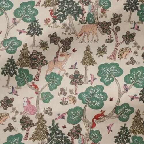Doe a Deer 80S Like Liberty Cotton Poplin Fabric For Kids Baby Sewing Cloth Dresses Skirt DIY Handmade Half Meter Telas Purses
