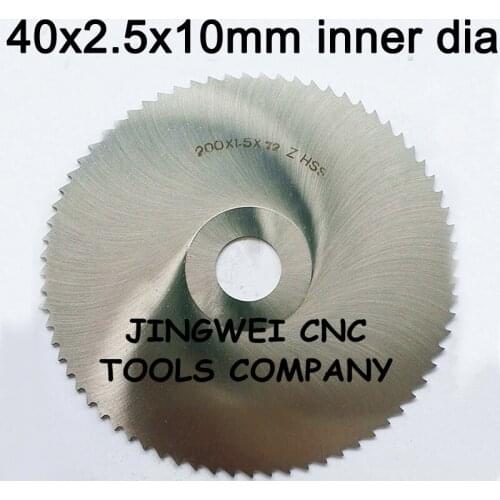 HSS circular slitting saw blade milling cutter 40mm out dia *10mm inner dia *2.5mm thickness * 40 teeth no