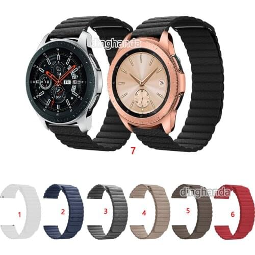 Leather Loop Magnetic Band Strap For Samsung Galaxy Watch3 41mm 45mm Active 2 Wristband for Watch 42mm 46mm Active3 41mm Gear S3