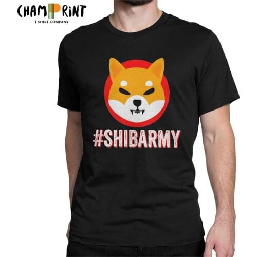 Men Shiba Inu Token Crypto Coin T Shirts SHIB Shibarmy Doge Cryptocurrency Clothing Unique Crewneck Tee Shirt Gift Idea T-Shirts