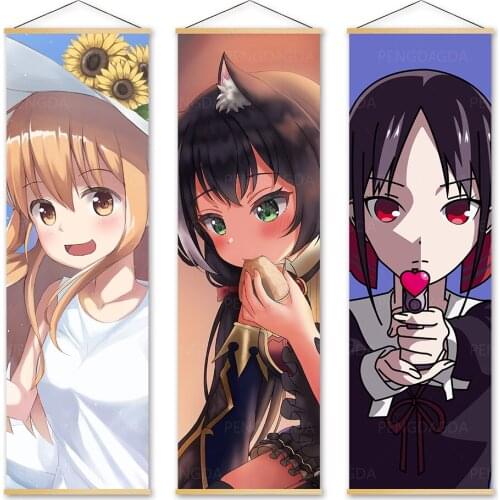 Wall Art Canvas Kaguya Sama Pictures Painting Print Poster Solid Wood Hanging Scrolls Popular Japan Animation Home Decoration