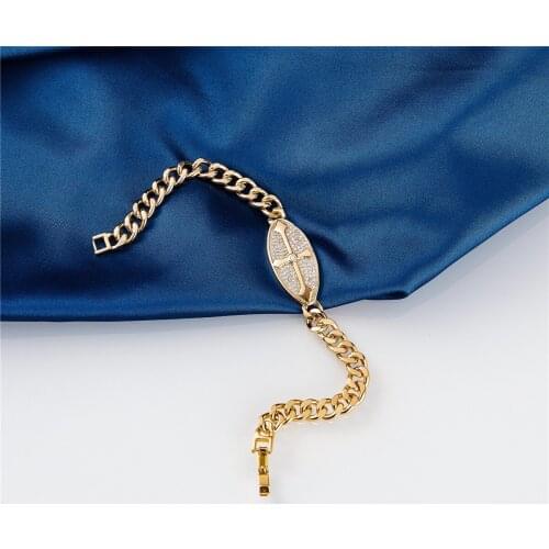 2021 Feb New Women Vintage Wedding Jewelry 19cm Simple True White Gold Link Bracelet flower Copper Bracelet