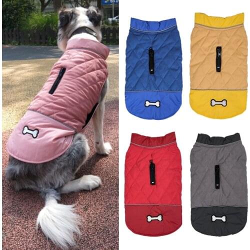 Dog Clothes Winter Waterproof Dog coat for Small large Dog Reflective Dog Jacket Flexible Chest Dogs Harness Vest