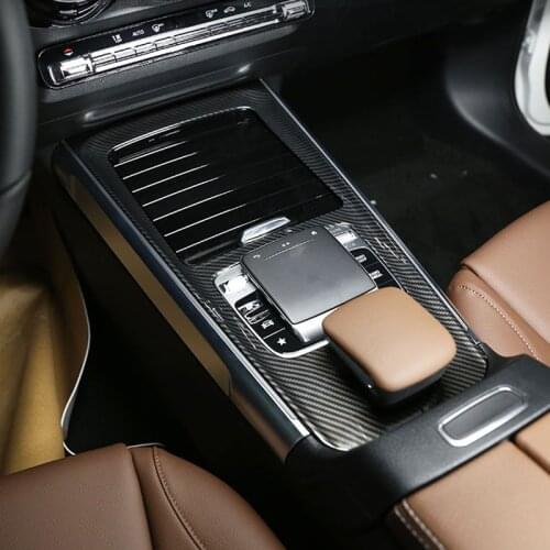 Carbon fiber Gear Shift Control Panel Decor Cover For Mercedes Benz B Class W247 GLB X247 Car Styling Sticker Auto Interior Trim