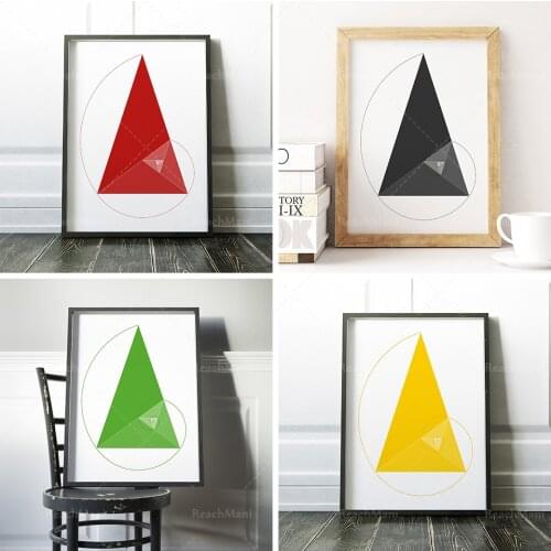 Fibonacci Triangle Print, Golden Ratio Poster, Golden Ratio Spiral Wall Art, Fibonacci Spiral Poster, Mathematics Poster, Colleg