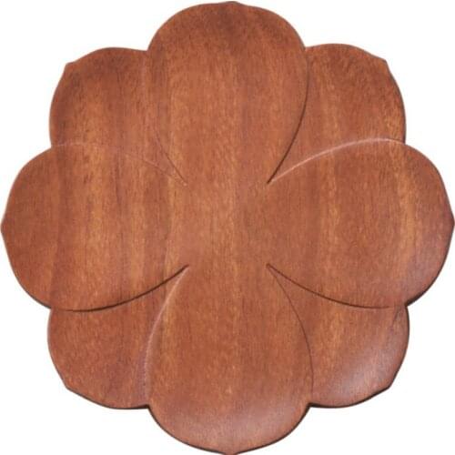 Solid Wood Material Lotus Coasters for Drinks Handmade Petal Lotus Shaped Insulation Pad for Home Gift for friend Childs