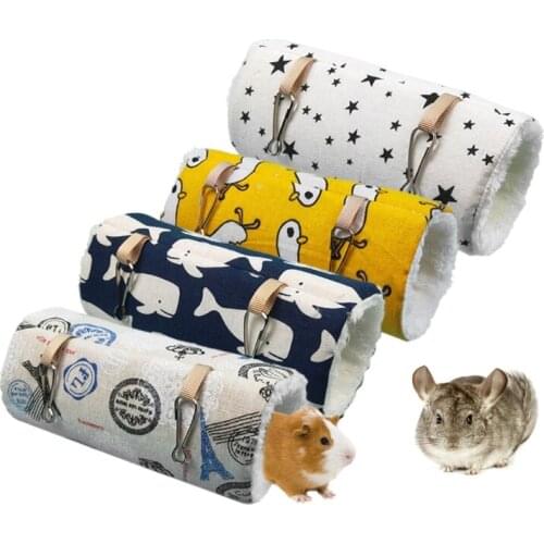 Small Animal Hanging Hammock Tunnel Bed Hammock Toy for Ferret Hamster Parrot Rat Sleep Play Cage Swinging Hideout