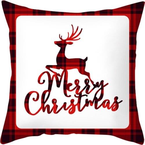 100% Polyester Peachskin Fabric Christmas Cushion Cover For Sofa Bed Couch 18*18 Inches Zippered Pillowcase Party Home Decoratio